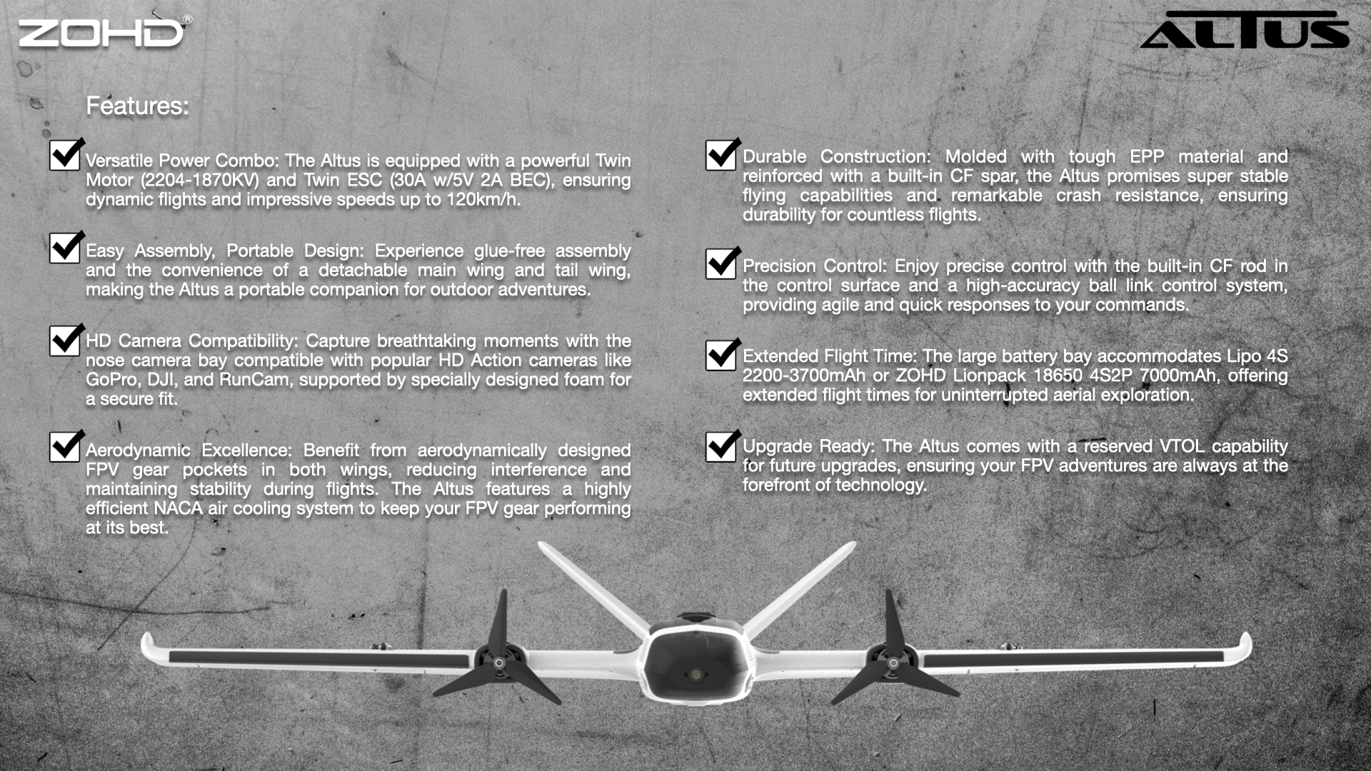 ZOHD-Altus-980mm-Spannweite-Twin-Motor-V-Tail-EPP-FPV-RC-Flugzeug-KITPNP-Reservierte-VTOL-Faumlhigke-2009358-3